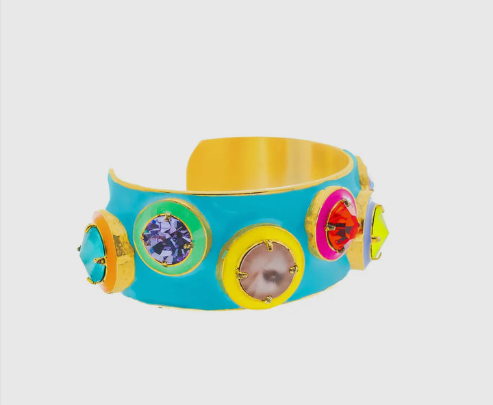 Circles Cuff Bracelet-Turquoise Multi