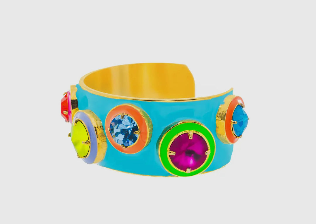 Circles Cuff Bracelet-Turquoise Multi