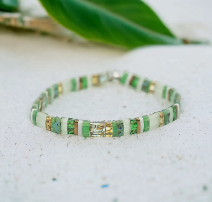 Tile Bead Bracelet-Mint