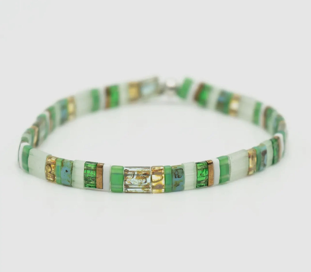 Tile Bead Bracelet-Mint