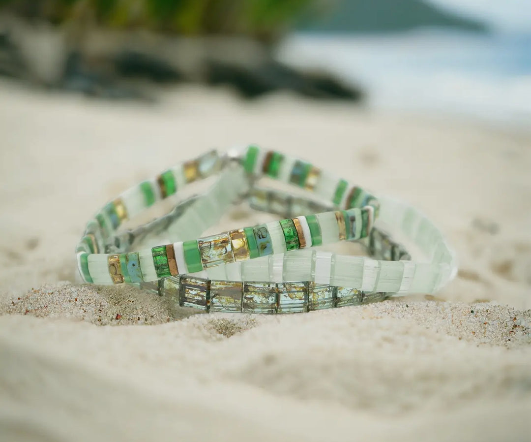 Tile Bead Bracelet-Mint