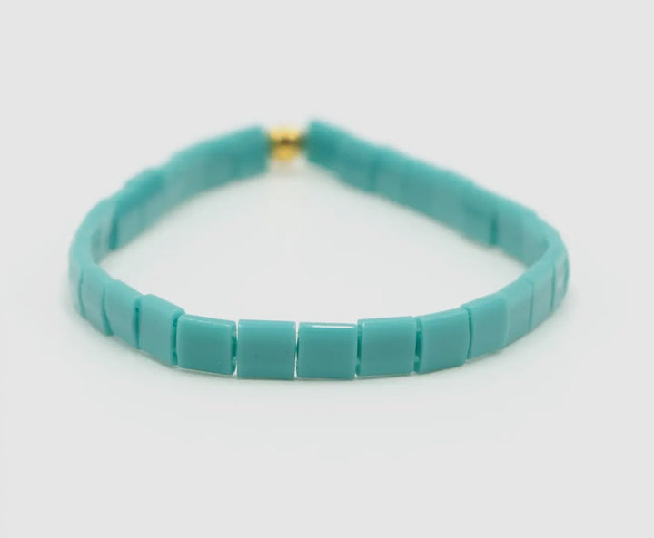 Tile Bead Bracelet-Turquoise