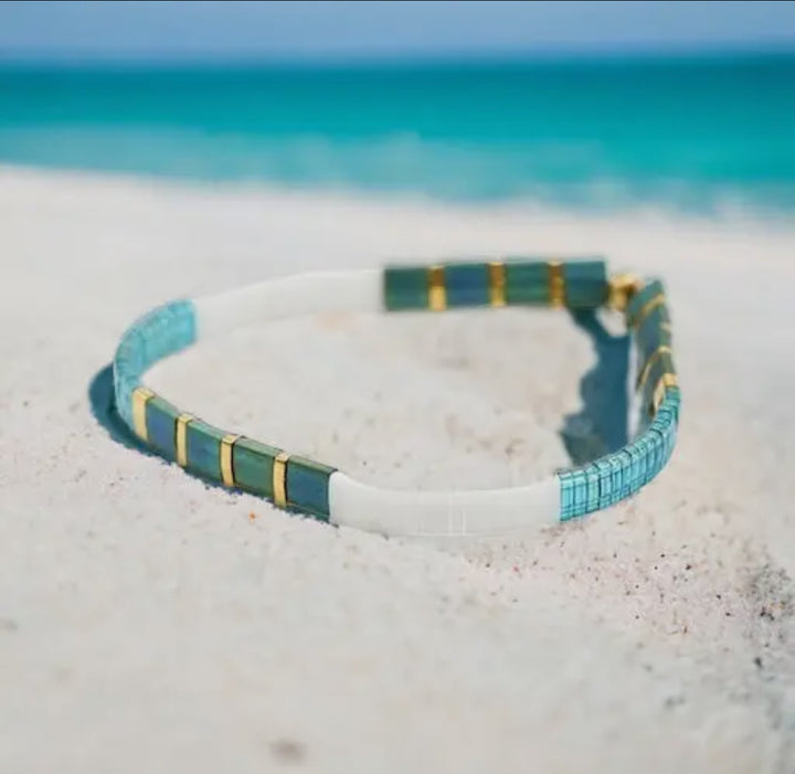 Tile Bead Bracelet-Coastal