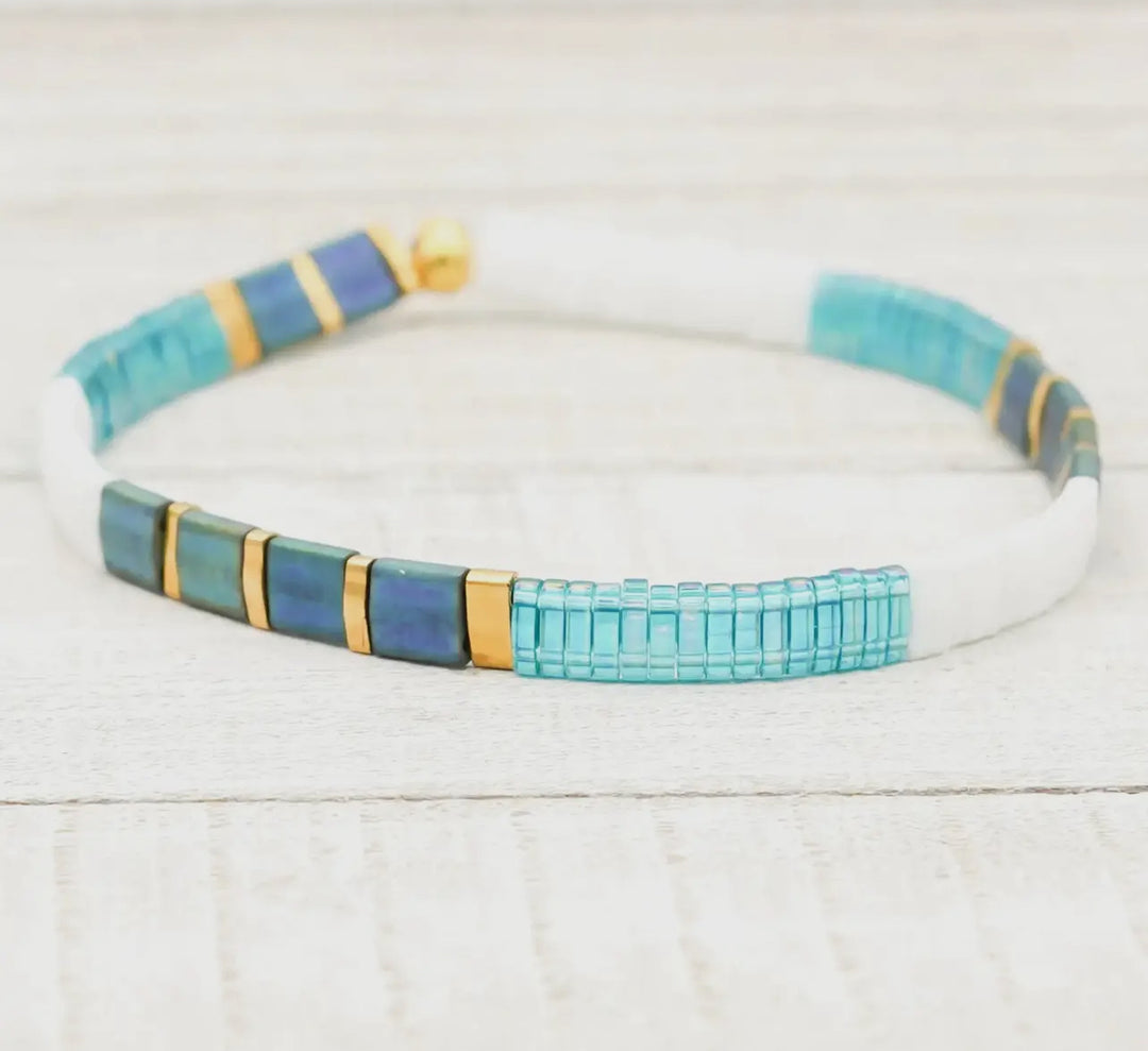 Tile Bead Bracelet-Coastal