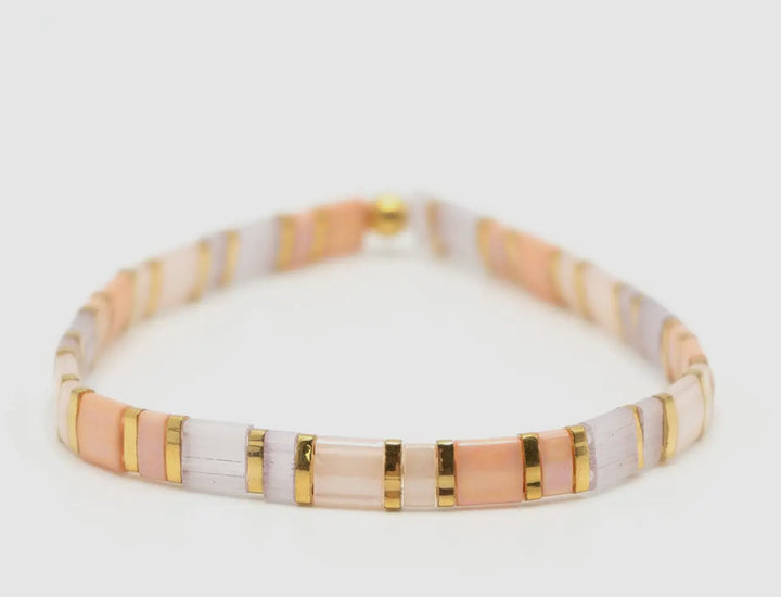 Tile Bead Bracelet-Pink