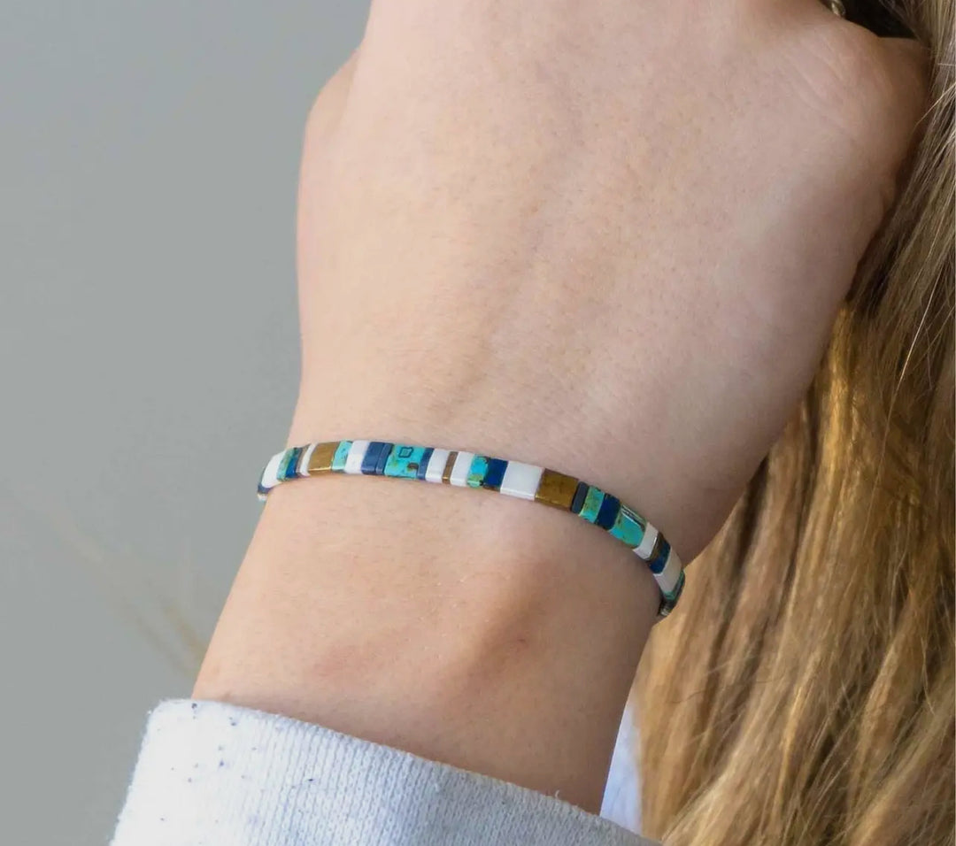 Tile Bead Bracelet-Tidal