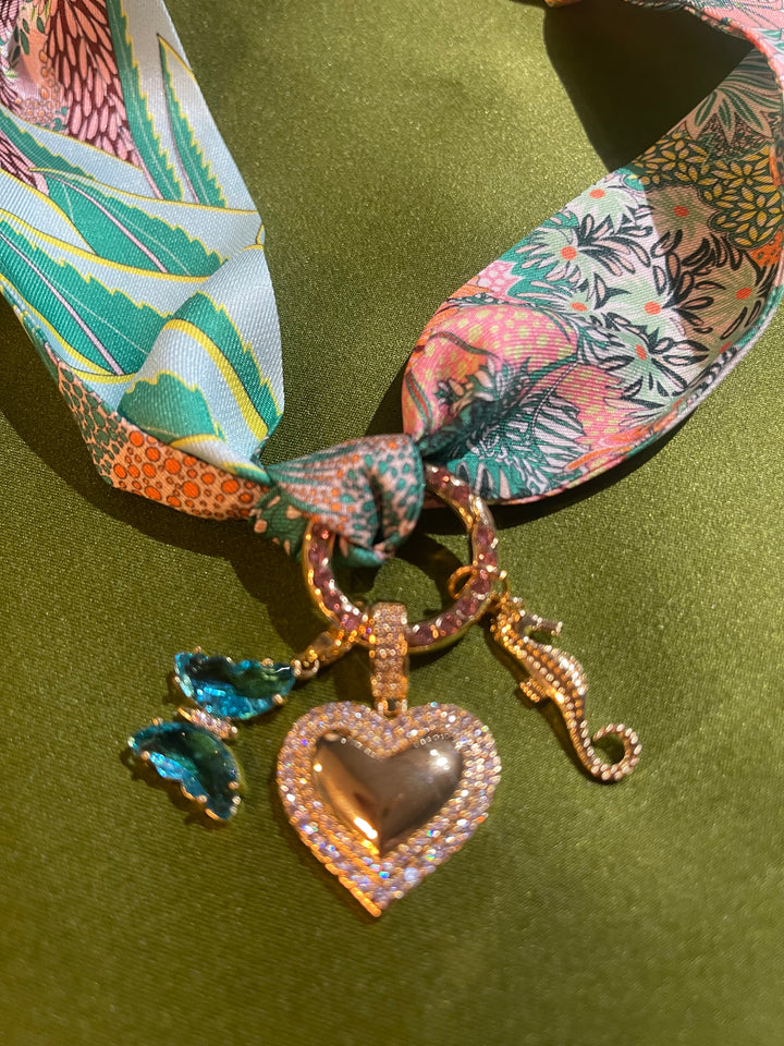 Scarf Charm Necklace-Tropical Pastel