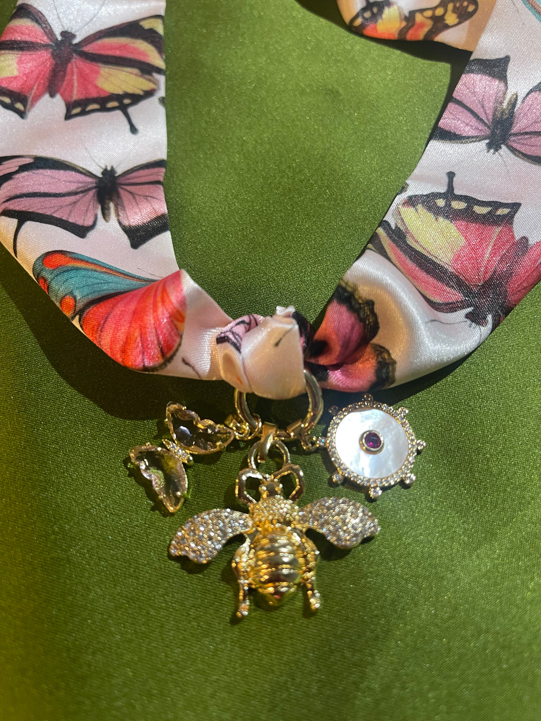 Scarf Charm Necklace-Butterflies