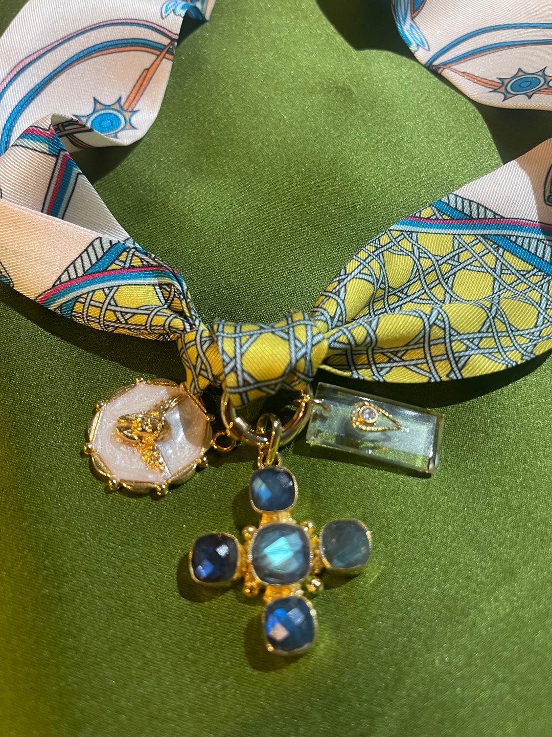 Scarf Charm Necklace-Topaz