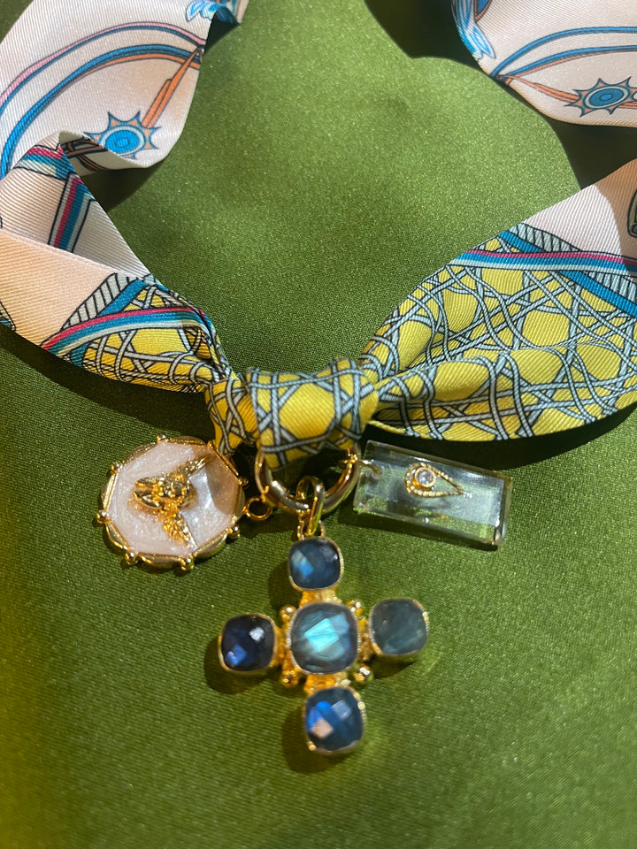 Scarf Charm Necklace-Topaz