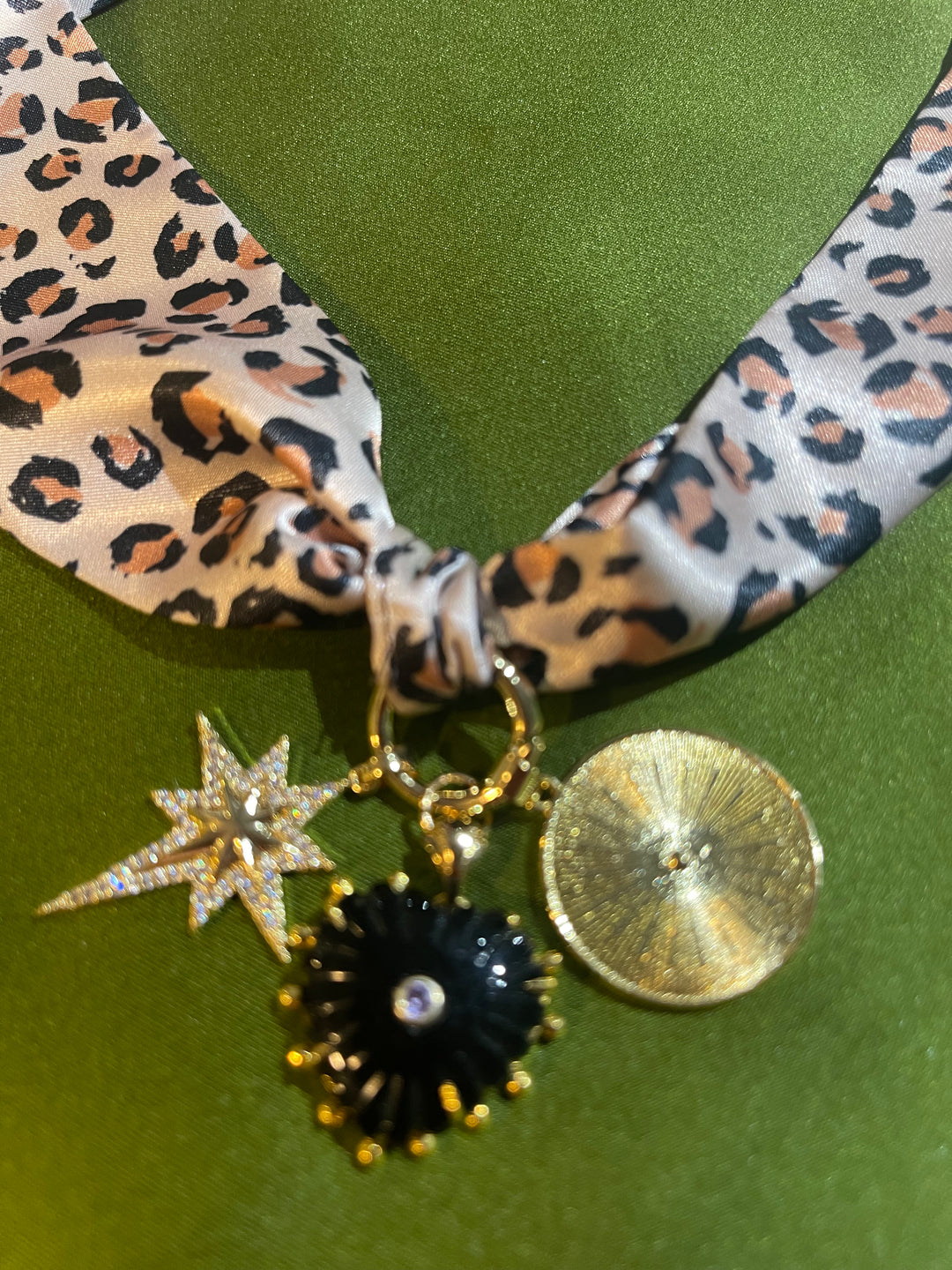 Scarf Charm Necklace-Leopard