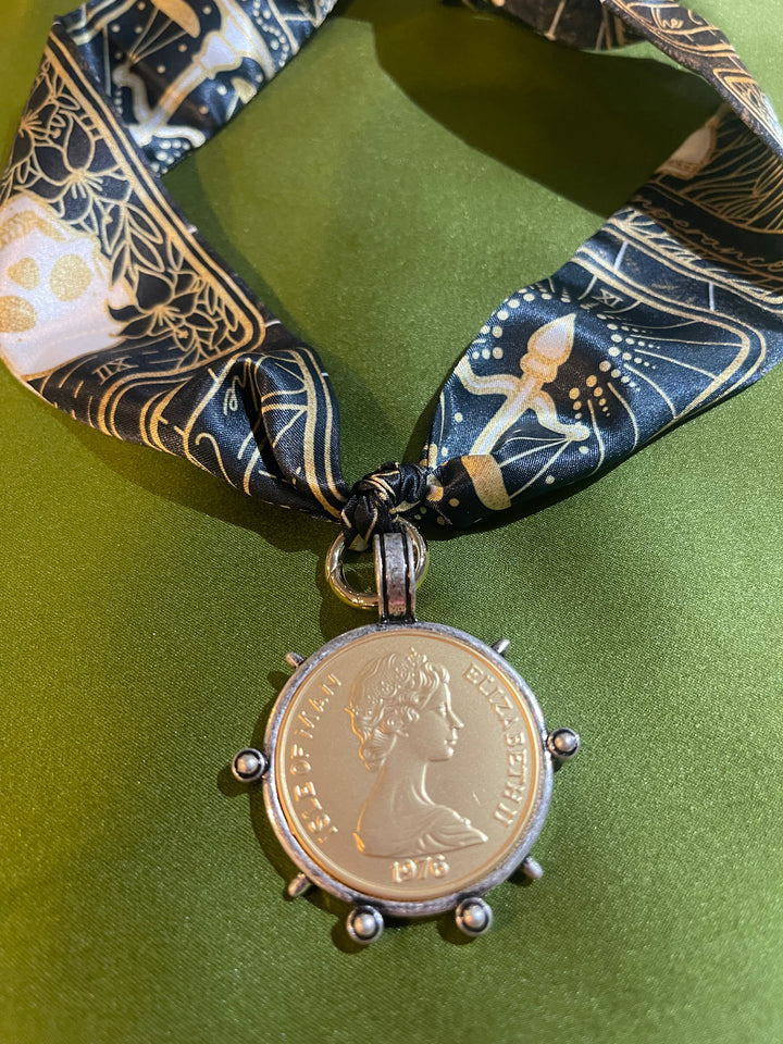 Scarf Charm Necklace-Celestial Medallion