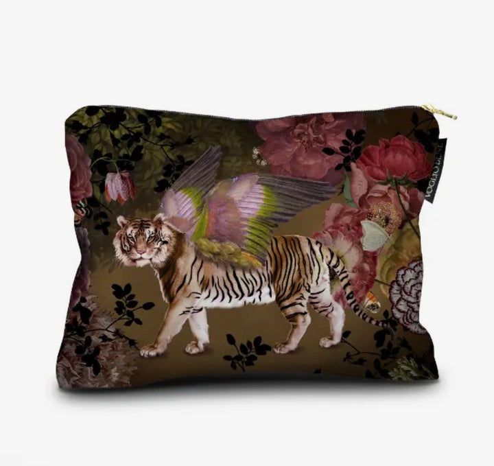 Velvet Printed Cosmetic Pouch