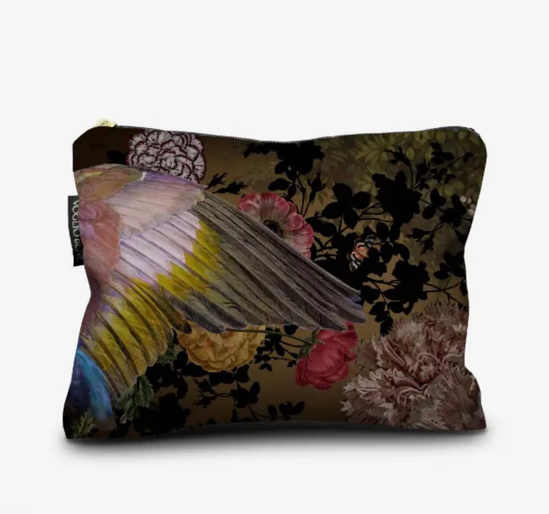 Velvet Printed Cosmetic Pouch