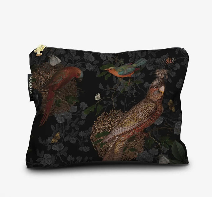 Velvet Printed Cosmetic Bag-Cockatoo