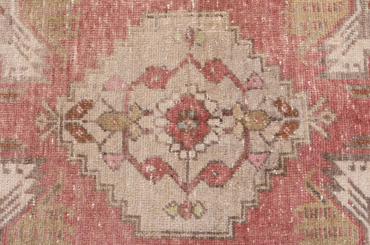 Vintage Handmade Moroccan Rug-Rose/Beige