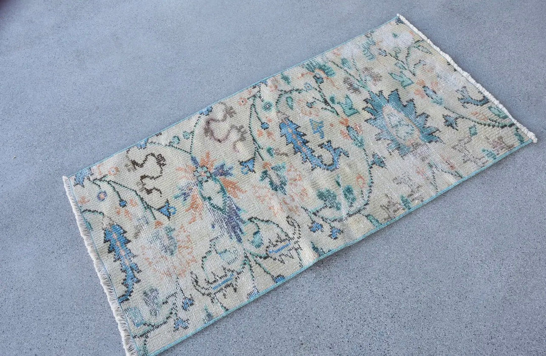 Vintage Handwoven Turkish Oushak Floral Rug-Pastel
