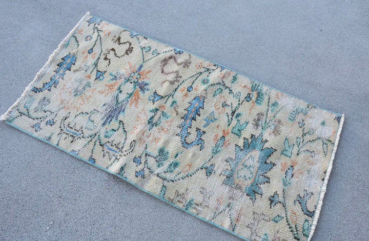 Vintage Handwoven Turkish Oushak Floral Rug-Pastel