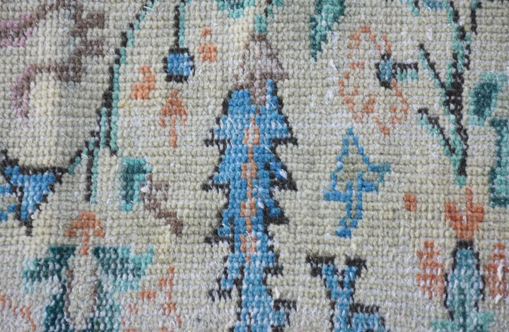Vintage Handwoven Turkish Oushak Floral Rug-Pastel