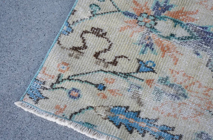Vintage Handwoven Turkish Oushak Floral Rug-Pastel