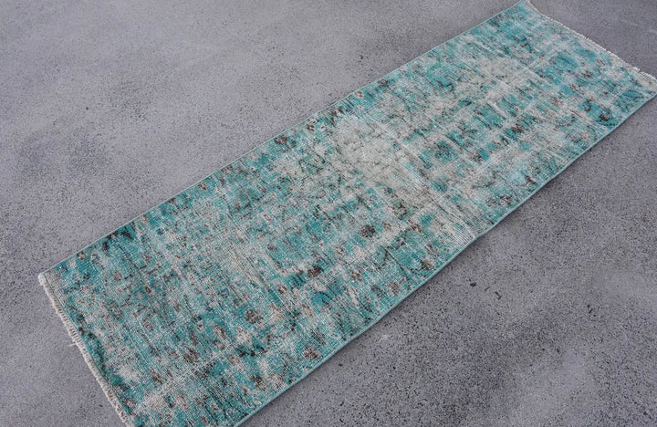 Vintage Hand Woven Turkish Oushak Rug-Aqua