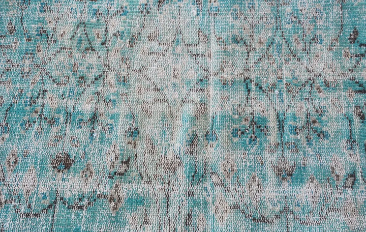 Vintage Hand Woven Turkish Oushak Rug-Aqua
