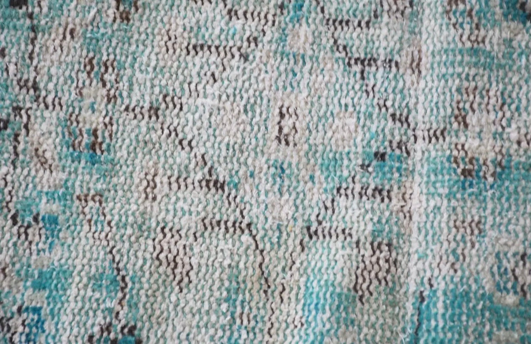 Vintage Hand Woven Turkish Oushak Rug-Aqua