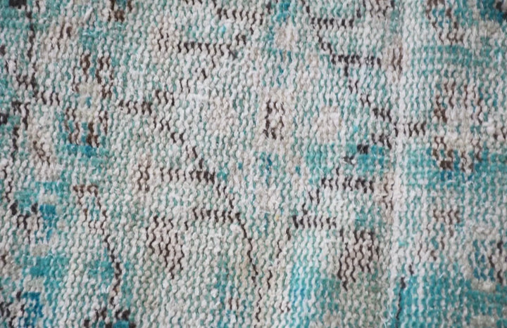 Vintage Hand Woven Turkish Oushak Rug-Aqua