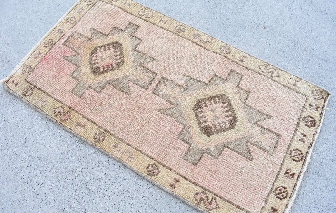 Vintage Handwoven Turkish Rug-Blush