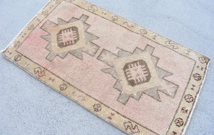 Vintage Handwoven Turkish Rug-Blush