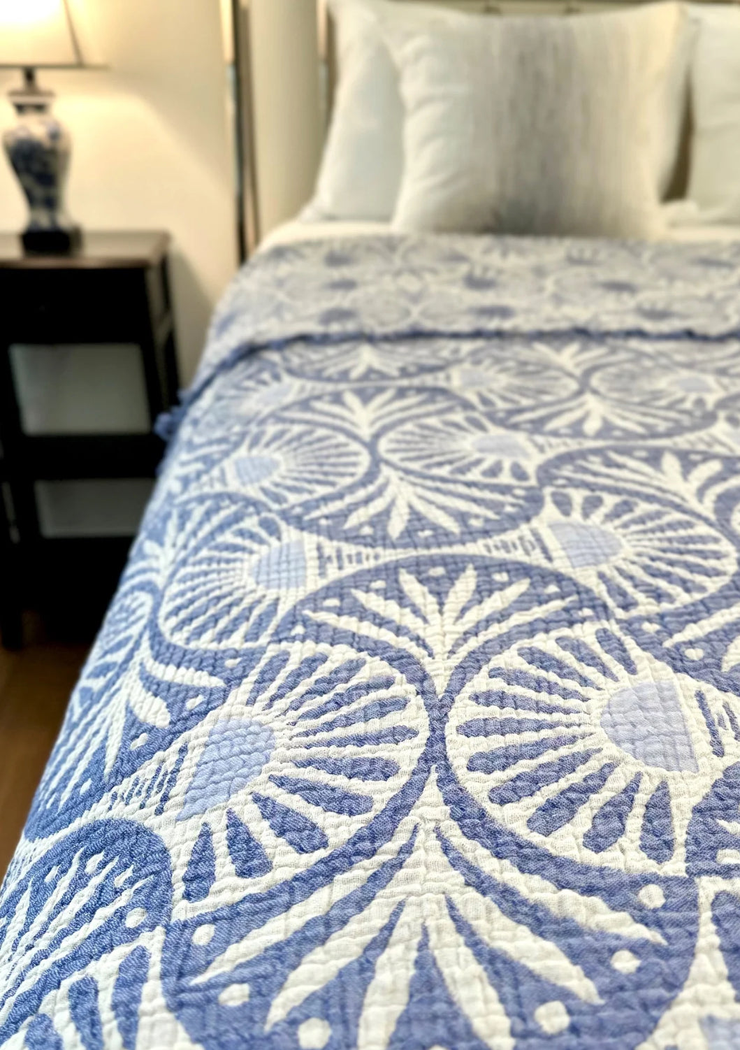 Muslin Cotton Bed Cover/Blanket-Lotus Denim