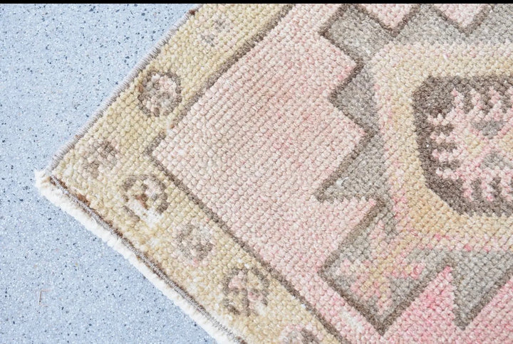 Vintage Handwoven Turkish Rug-Blush