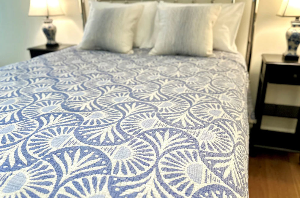 Muslin Cotton Bed Cover/Blanket-Lotus Denim