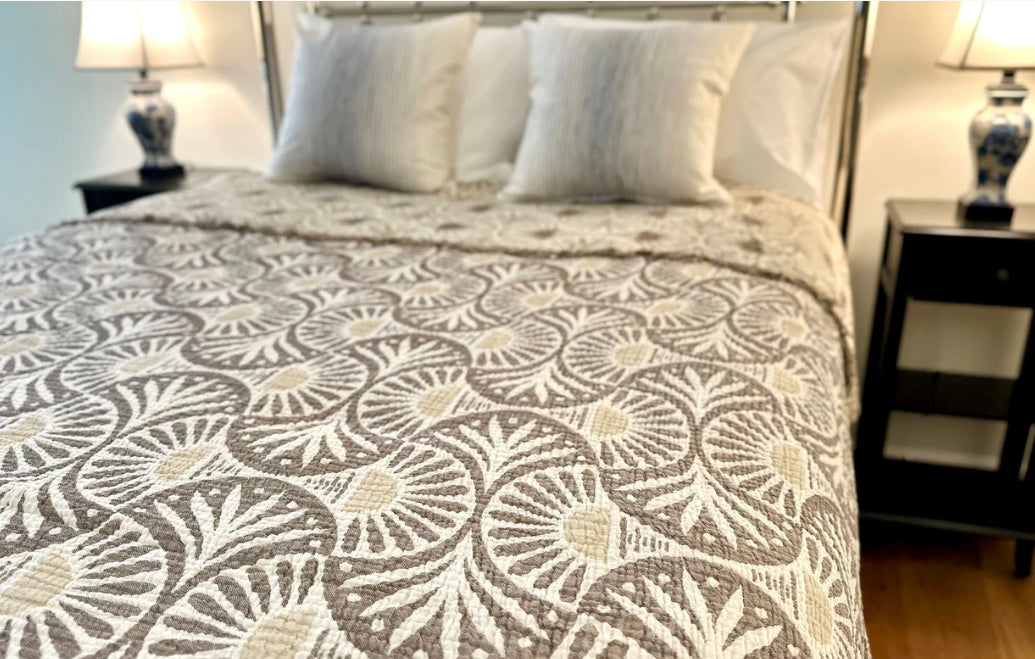 Muslin Cotton Bed Cover/Blanket-Lotus Taupe