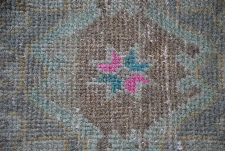 Vintage Handwoven Turkish Rug-Golden Yellow/sage Green