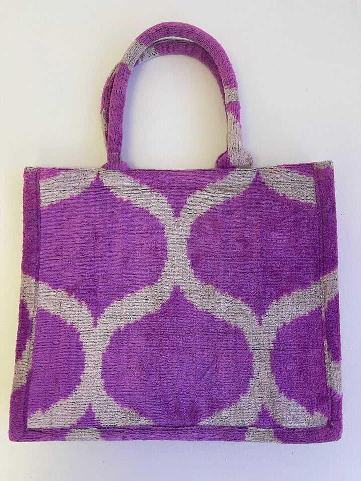 Silk Ikat Tote bag Large-Fuschia