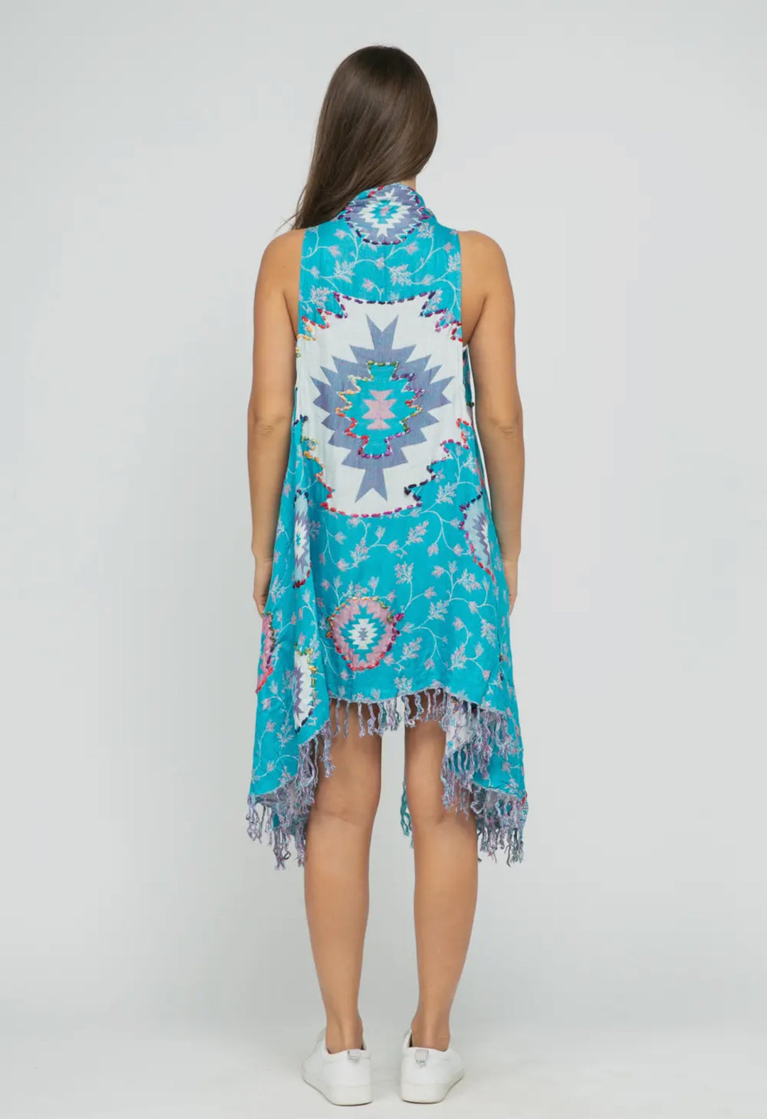 Boho styled tunic-turquoise