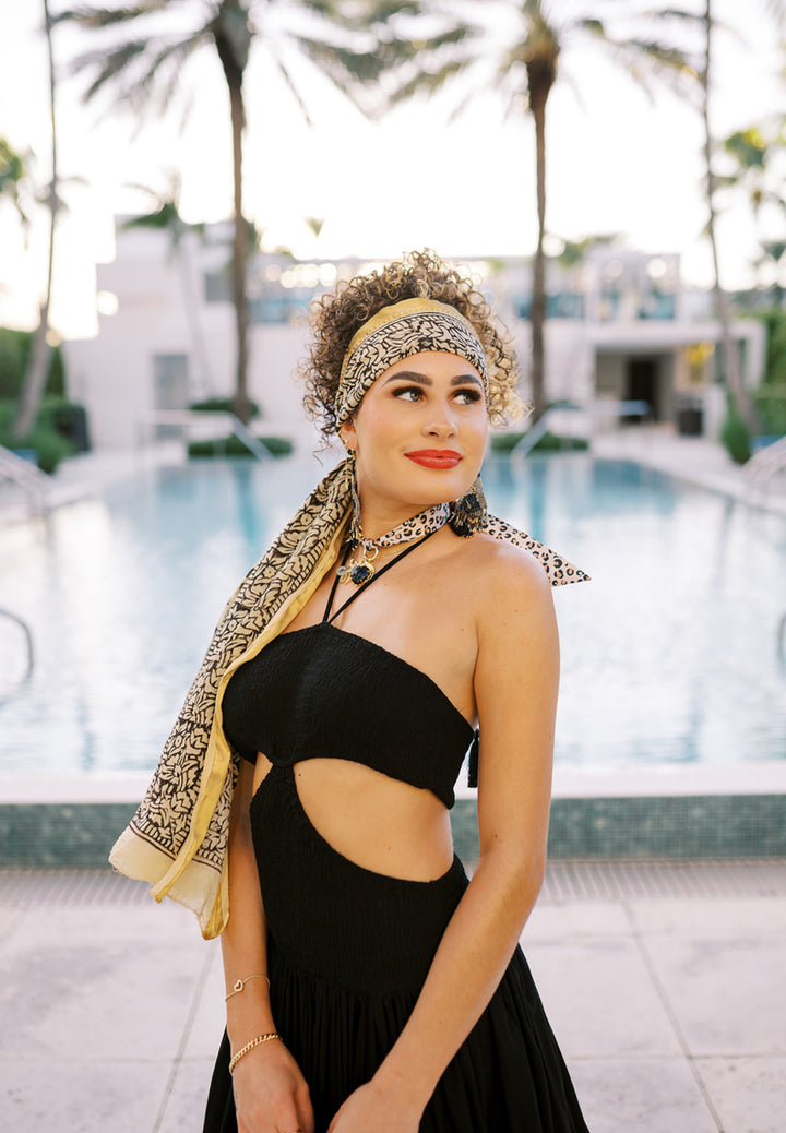 Maxi Dress with Cut Out Detail-Black