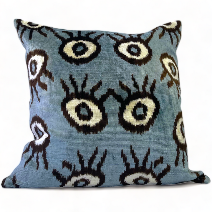 Evil Eye Silk Velvet Square Pillows