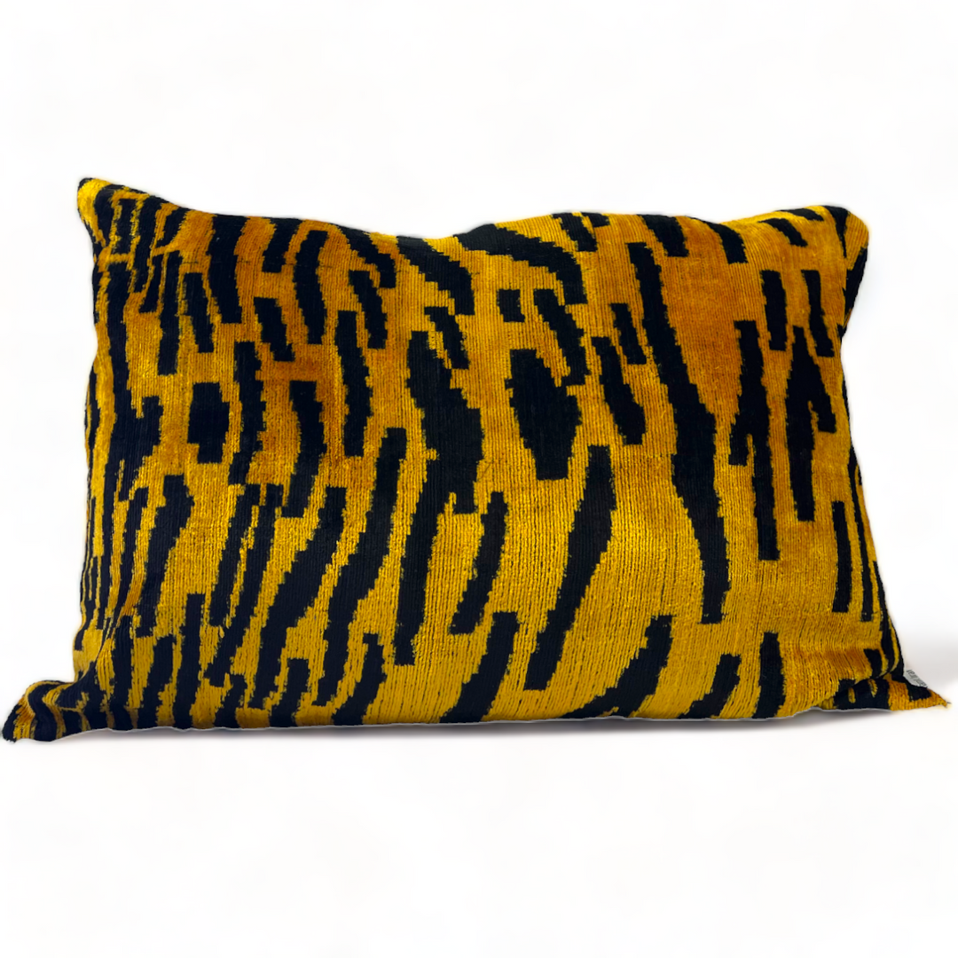 Tiger Stripe Silk Velvet Pillow