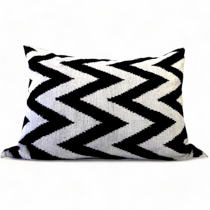 Zigzag Silk Velvet Lumbar Pillow