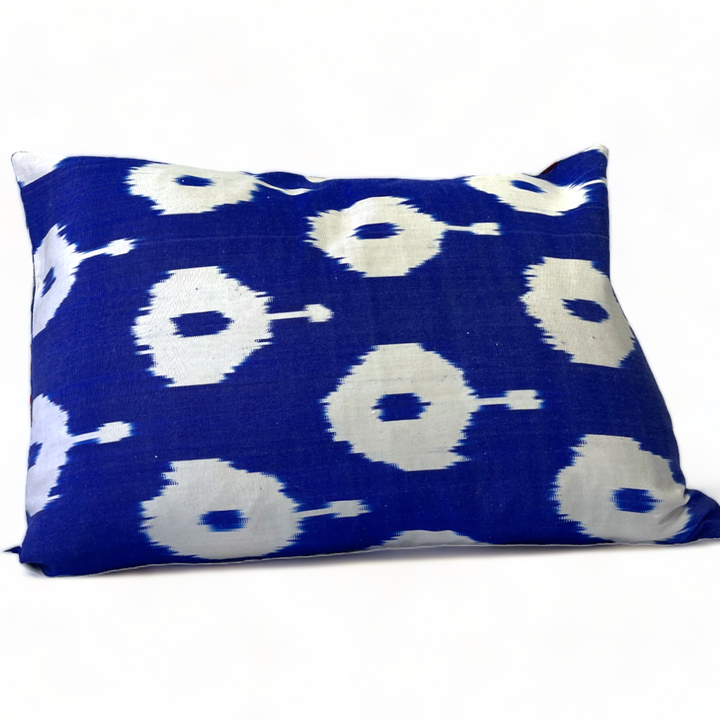 Kusadasi Silk Velvet Ikat Lumbar Pillow