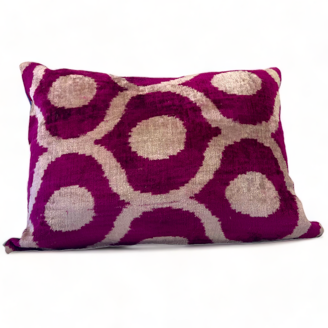 Ogee Design Silk Velvet Pillow