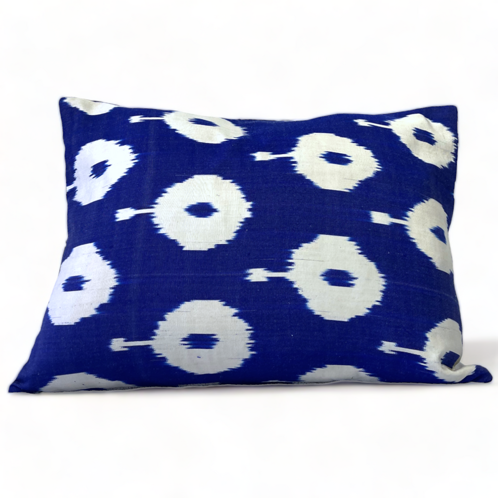 Kusadasi Silk Velvet Ikat Lumbar Pillow