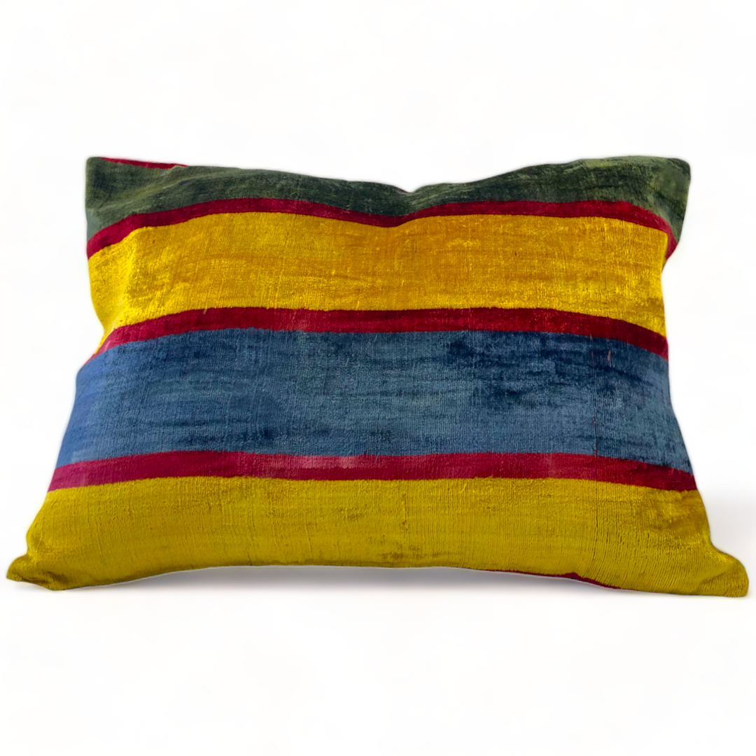 Striped Silk Lumbar Pillow