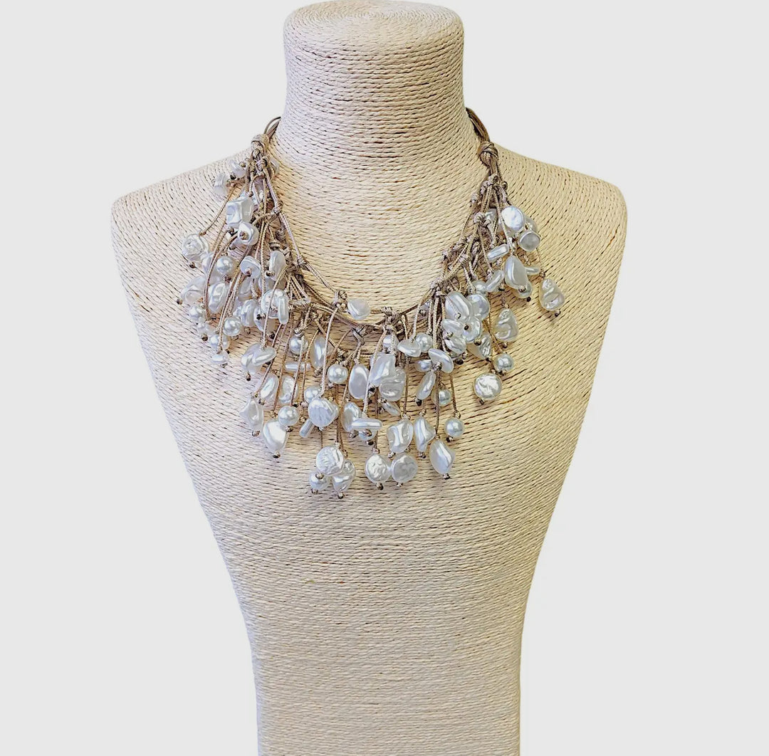 Coastal Pearl Bib Necklace