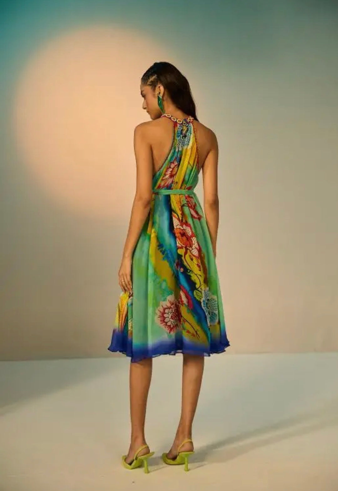 Short Halter Dress-Jade