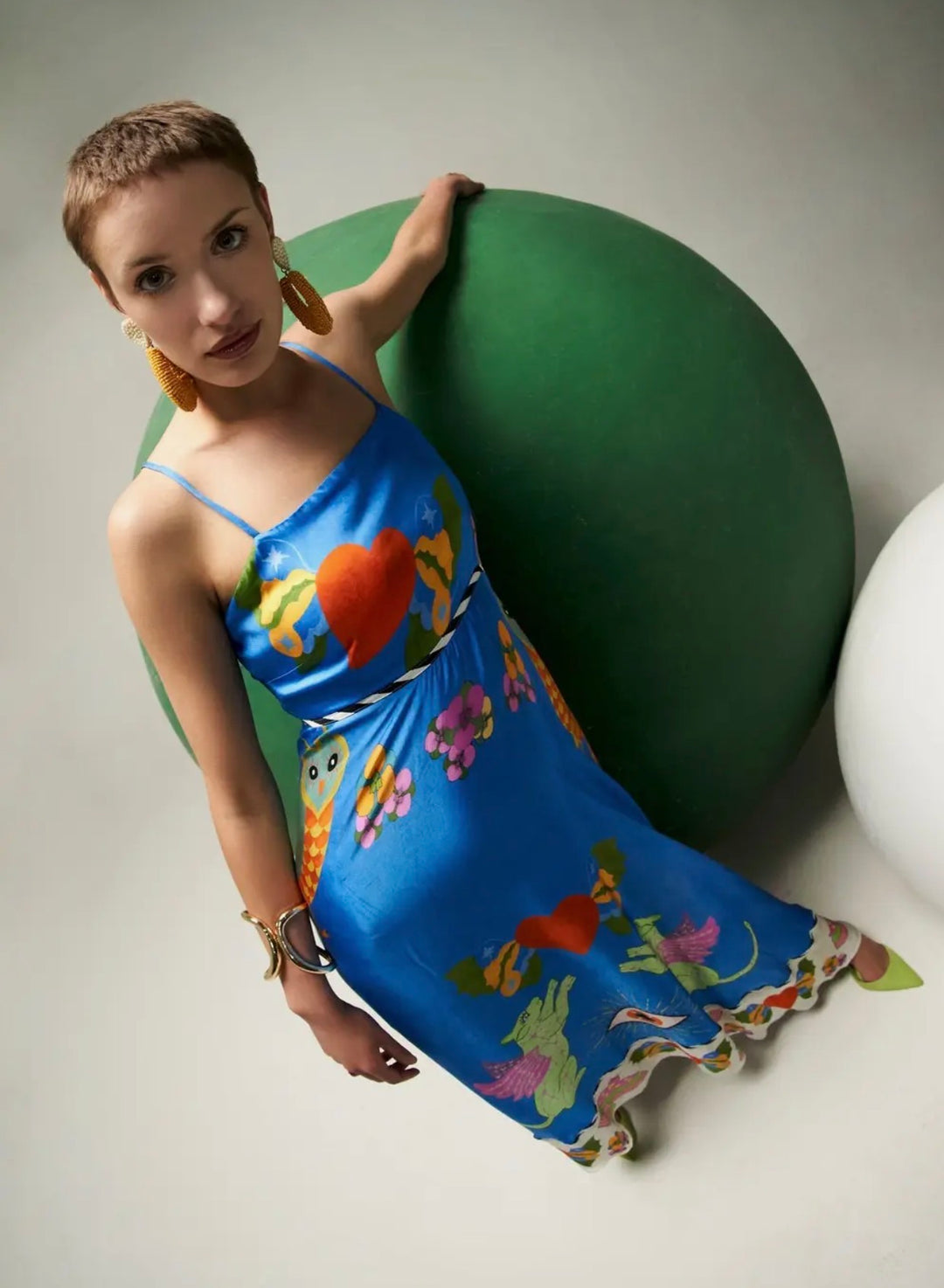 Spaghetti Strap Dress-Cobalt