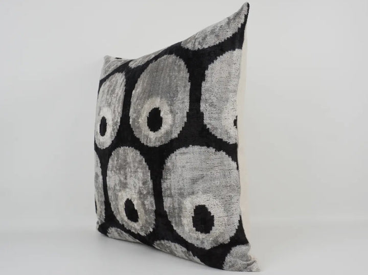 Modern Ethnic styled 100% silk velvet throw pillow: 20"x20"