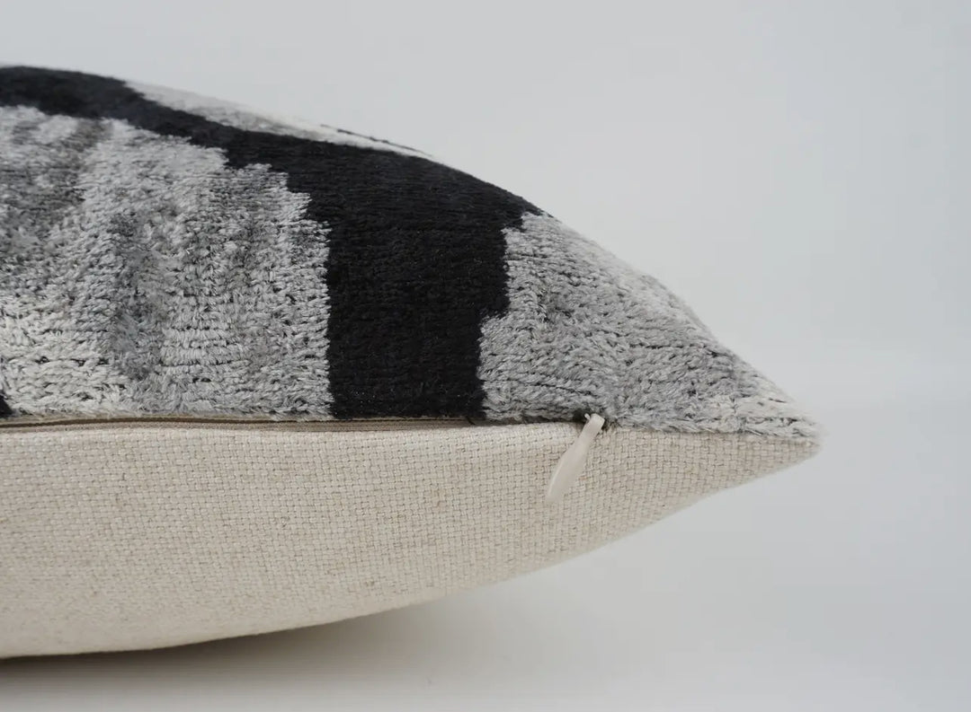 Modern Ethnic styled 100% silk velvet throw pillow: 20"x20"